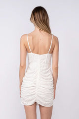 Sandra White Eyelet Bustier Mini Dress