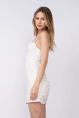 Sandra White Eyelet Bustier Mini Dress