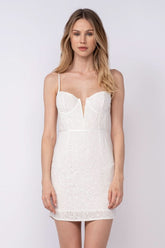 Sandra White Eyelet Bustier Mini Dress