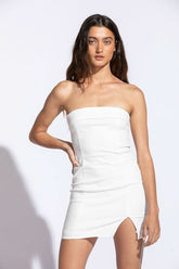 Tell Me More White Strapless Mini Dress