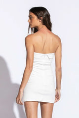 Tell Me More White Strapless Mini Dress