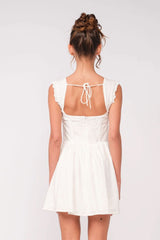 Blakely White Eyelet Bustier Mini Dress