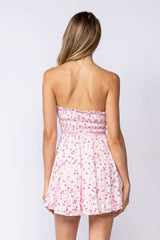 Sarah Spring Pinky Strapless Mini Dress