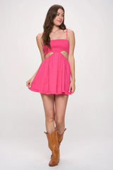 Nadia Paradise Pink Cutout Mini Dress