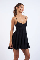 Allie Black Babydoll Mini Dress