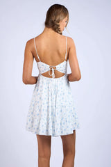 Allie Ditsy Blue Floral Babydoll Mini Dress