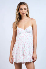 Allie Ditsy Pink Floral Babydoll Mini Dress