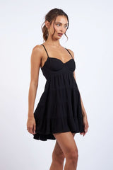 Allie Black Babydoll Mini Dress