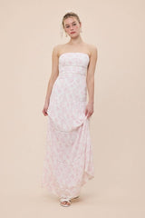 Amalfi Light Pink Floral Maxi Dress