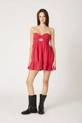 Argie Cherry Red Strapless Romper