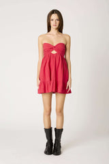 Argie Cherry Red Strapless Romper