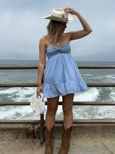Argie Chambray Blue Strapless Romper