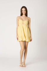 Argie Yellow Gingham Strapless Romper