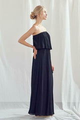 Monaco Black Strapless Maxi Dress