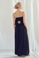 Monaco Black Strapless Maxi Dress