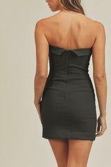 On My Mind Black Strapless Mini Dress