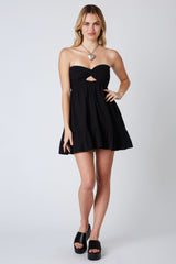 Argie Black Strapless Romper