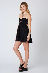 Argie Black Strapless Romper