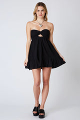 Argie Black Strapless Romper