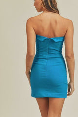 On My Mind Blue Strapless Mini Dress