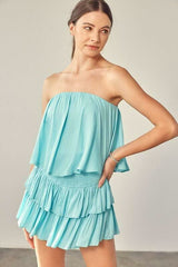 Monaco Milky Blue Strapless Romper