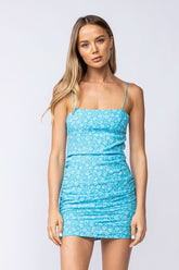 You'll Be Mine Blue Floral Bodycon Dress