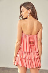 Monaco Milky Pink Strapless Romper
