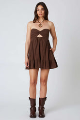Argie Espresso Strapless Romper
