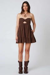 Argie Espresso Strapless Romper