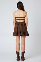 Argie Espresso Strapless Romper