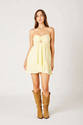 Argie Butter Yellow Strapless Romper