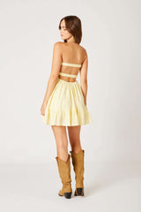 Argie Butter Yellow Strapless Romper