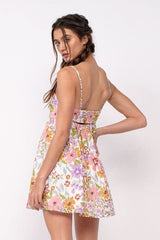 Andriana Lavender Floral Babydoll Cami Mini Dress