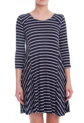 Maybe Baby Navy Striped Swing Dress