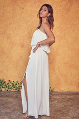 Monaco White Strapless Maxi Dress