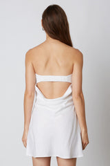 Remi White Linen Strapless Mini Dress