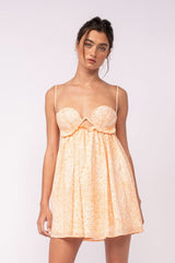 Drew Orange Floral Babydoll Cami Mini Dress