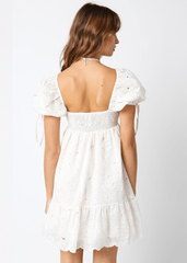 Tate Cream Eyelet Puff Sleeve Mini Dress