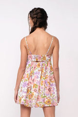 Andriana Lavender Floral Babydoll Cami Mini Dress