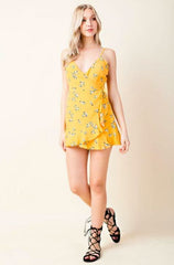 Mila Yellow Bird Print Skort Dress