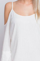 Marina White Bell Sleeve Dress