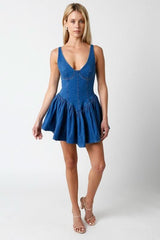 Dallas Denim Ballet Mini Dress