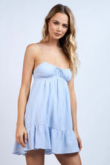 Demetra Blue Babydoll Cami Mini Dress