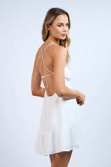 Demetra White Babydoll Cami Mini Dress