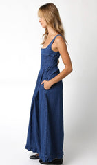 Eleni Denim Corset Maxi Dress