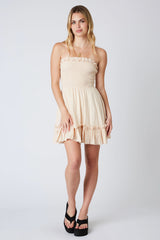 Eileen Ecru Strapless Mini Dress