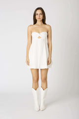 Erika White Eyelet Strapless Mini Dress