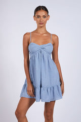 Gracie Blue Gingham Cami Mini Dress