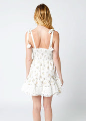 Riley Yellow Floral Eyelet Bustier Mini Dress