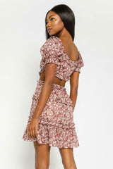 Maya Mauve Floral Off-the-Shoulder Mini Dress